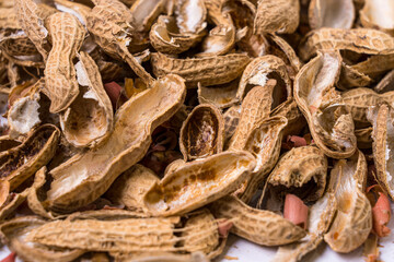 Fototapeta premium Large amount of peanut shells