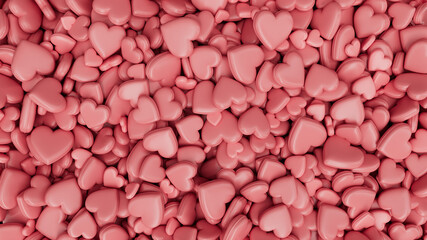 Hearts shape pink candy background 
