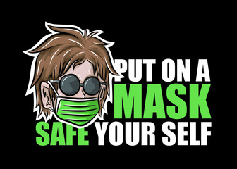 put on a mask vector 
