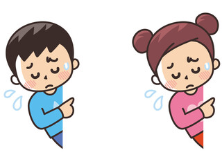 紹介　顔出し　困り顔の子供