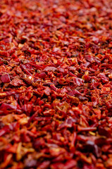 Slices of dry red pepper.