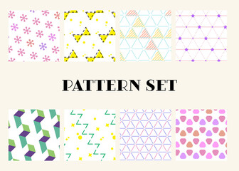 Fototapeta premium シームレスなポップパターンセット