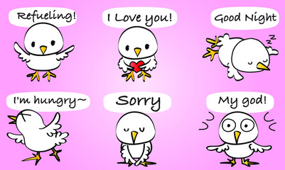 vector cartoon chicks emoji set