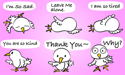 vector cartoon chicks emoji set