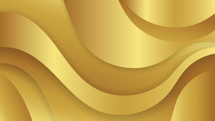 Smooth golden wave wallpaper. - Vector.