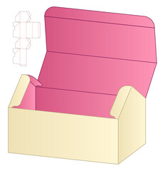 Box packaging die cut template design. 3d mock-up