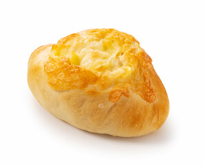Cheese French bread placed on a white background