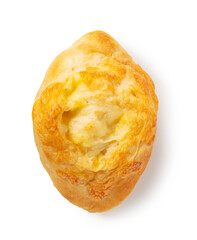 Cheese French bread placed on a white background