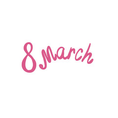 Handwritten lettering to the day of March 8. 