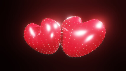 3d rendering abstract heart shaped background