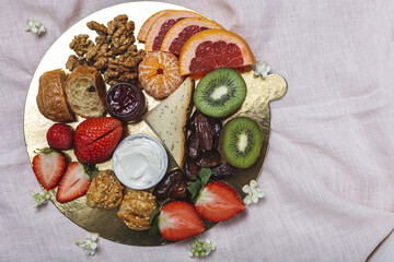 Healthy Breakfast brunch take away in plate