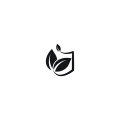 leaf logo icon design with white background and simple style