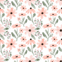 watercolor peach petal cute floral seamless pattern