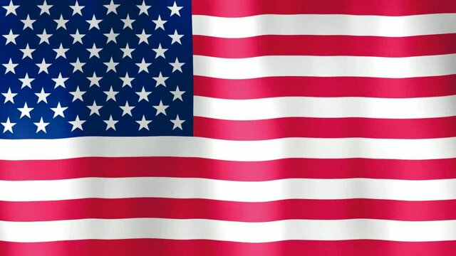 American flag in motion fluttering in light breeze. Wind waves sway flag of US. Animated background for announcing events. Video