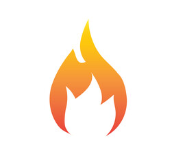 Fire flame icon isolated on white background. Hot flame energy. Vector illustration