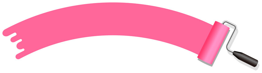 roller painter, paintbrush vector illustration. ( arch shape ) | pink