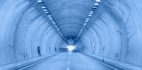 Highway curved road tunnel - Abstract speed motion