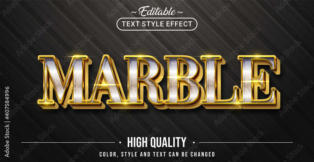 Poster Editable text style effect - Marble text style theme.