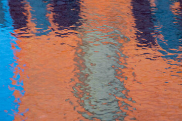 Abstract Reflection of Urban Town from a River