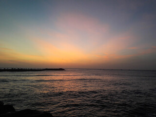 sunrise at the dawn from sea horizon