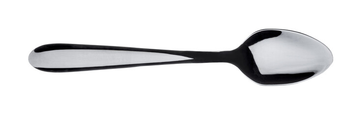 Plastic black spoon isolated on a white background