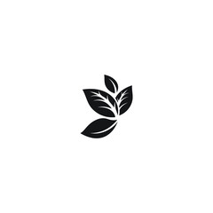 leaf logo icon design with white background and simple style