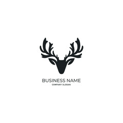 Obraz premium illustration of deer head logo icon design with black colour and white background