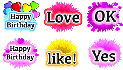 vector cartoon greeting card emoji set