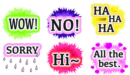 vector cartoon greeting card emoji set