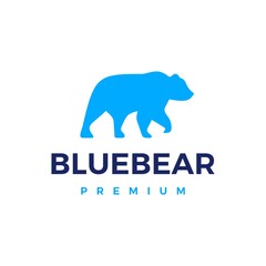 blue bear logo vector icon illustration