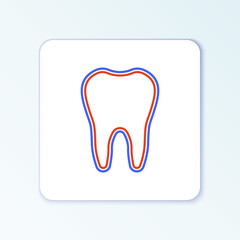 Line Tooth icon isolated on white background. Tooth symbol for dentistry clinic or dentist medical center and toothpaste package. Colorful outline concept. Vector.