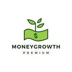 money growth paper logo vector icon illustration