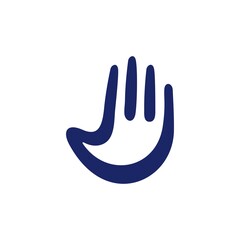 hand palm high five simple logo vector icon illustration