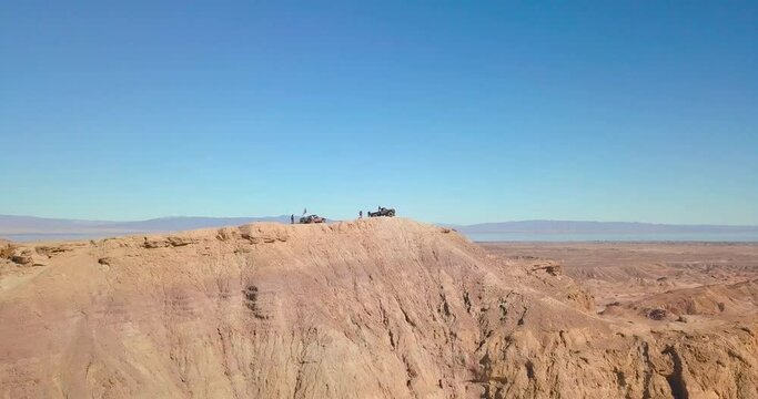 Military Off-raod Truck on A Desert Mountain