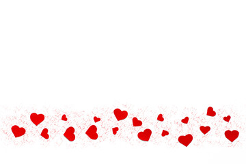 red heart composition on white background. Love and wedding concept. Minimalism