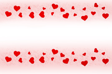 red heart composition on white background. Love and wedding concept. Minimalism