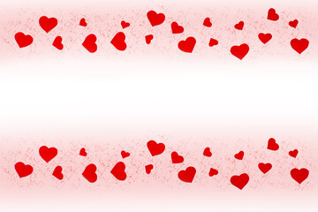 red heart composition on white background. Love and wedding concept. Minimalism