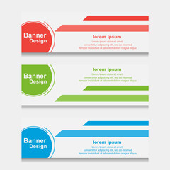 Set of Design Print Banner or Web Template. can be Used for Workflow Layout, Diagram, Web Design, and Label Vector