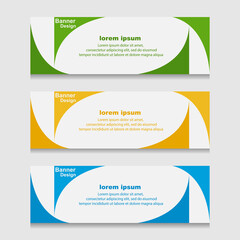 Set of Design Print Banner or Web Template. can be Used for Workflow Layout, Diagram, Web Design, and Label Vector