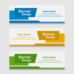 Set of Design Print Banner or Web Template. can be Used for Workflow Layout, Diagram, Web Design, and Label Vector