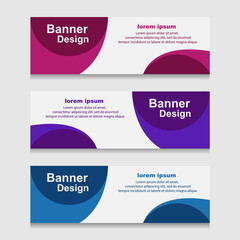 Set of Design Print Banner or Web Template. can be Used for Workflow Layout, Diagram, Web Design, and Label Vector