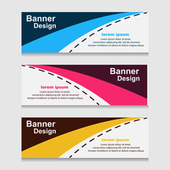 Set of Design Print Banner or Web Template. can be Used for Workflow Layout, Diagram, Web Design, and Label Vector