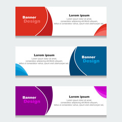 Set of Design Print Banner or Web Template. can be Used for Workflow Layout, Diagram, Web Design, and Label Vector