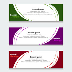 Set of Design Print Banner or Web Template. can be Used for Workflow Layout, Diagram, Web Design, and Label Vector