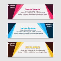 Set of Design Print Banner or Web Template. can be Used for Workflow Layout, Diagram, Web Design, and Label Vector