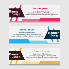 Set of Design Print Banner or Web Template. can be Used for Workflow Layout, Diagram, Web Design, and Label Vector