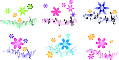 Obraz na płótnie Canvas vector drawing music not with heart shape design icon set