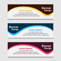 Set of Design Print Banner or Web Template. can be Used for Workflow Layout, Diagram, Web Design, and Label Vector
