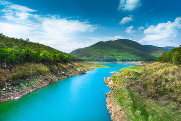 lake and mountains