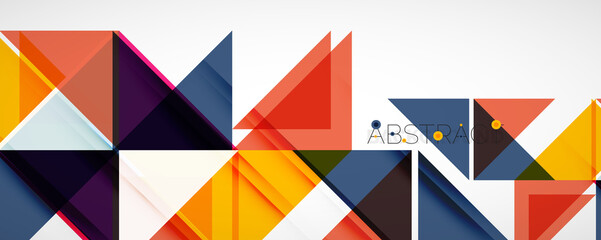 Geometric abstract background. Techno color triangle shapes. Vector illustration for covers, banners, flyers and posters and other designs